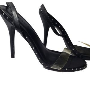 New Wild Diva Lounge Studded Slingback Black Heels Size 9